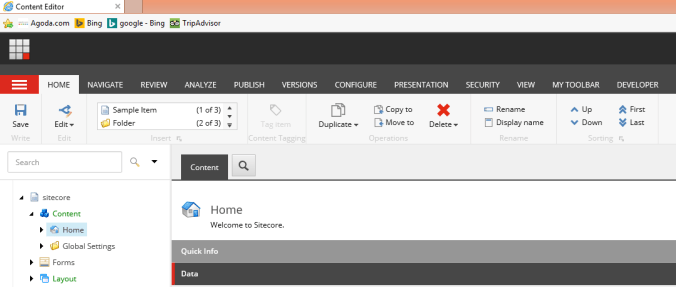 Sitecore Content Editor